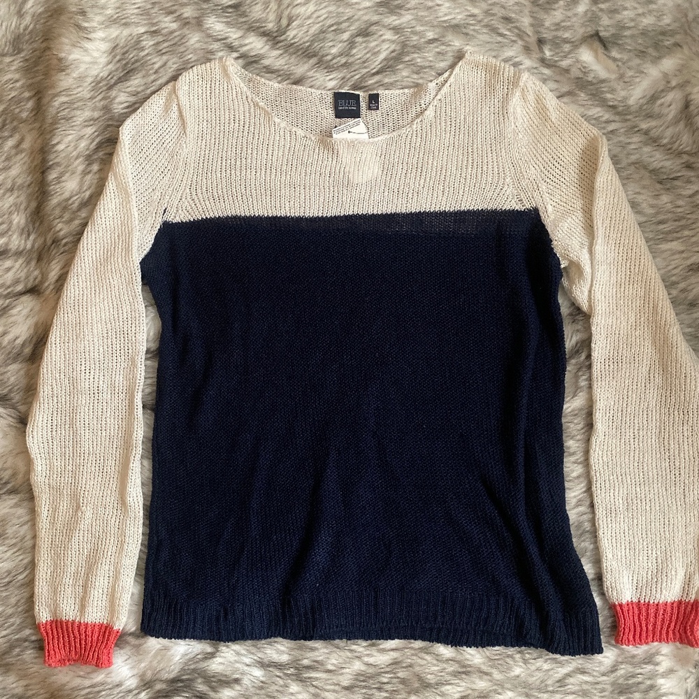 BLUE Saks Fifth Avenue - Color Block Sweater - L